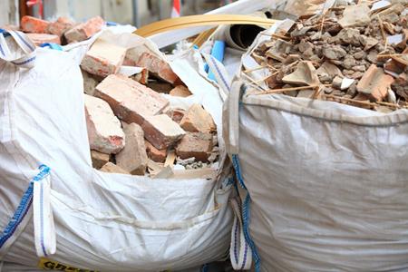 construction debris in yard